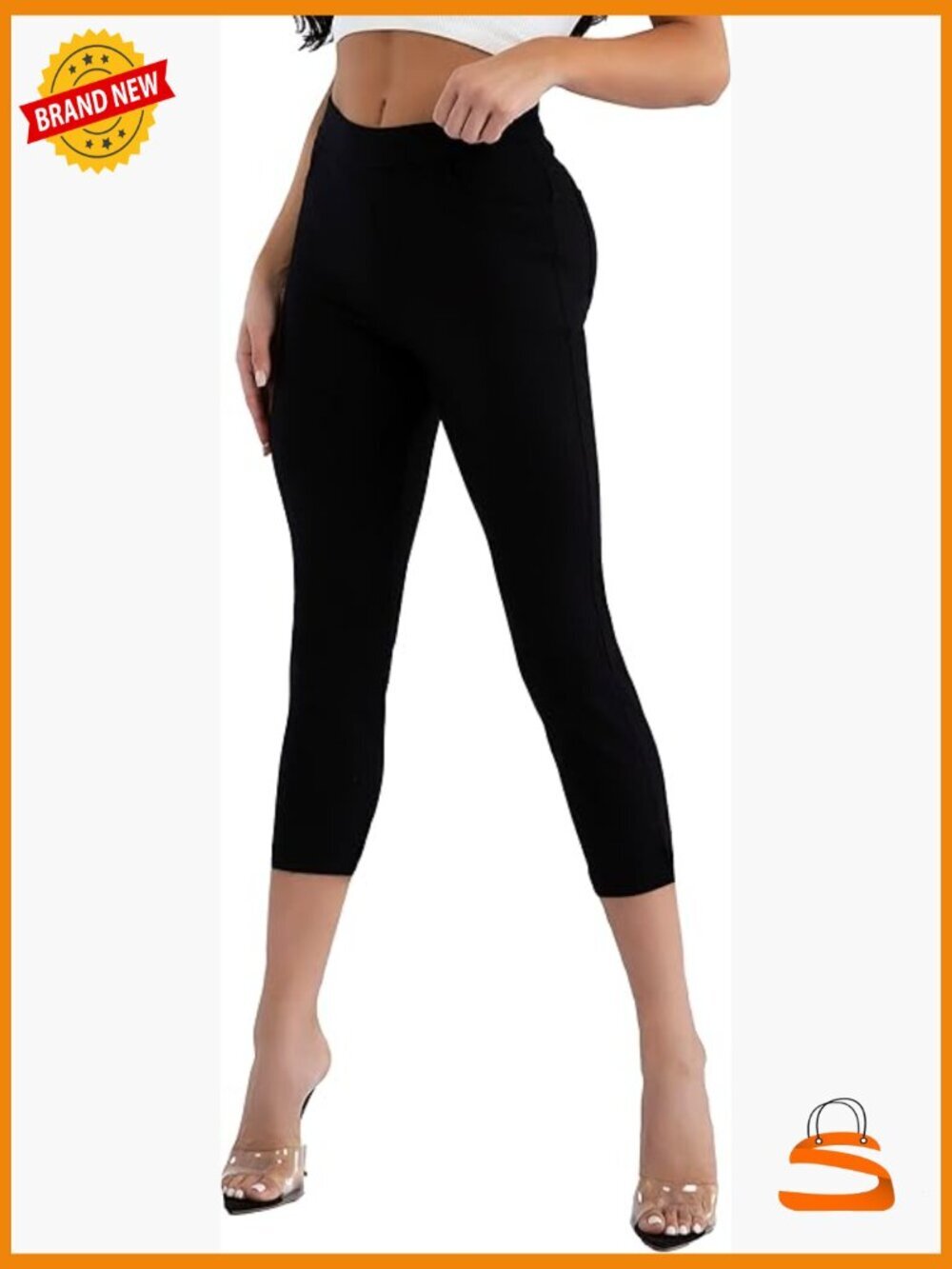 Ultra Stretch Ponte Knit Pants Capri High Rise Skinny Work Pants